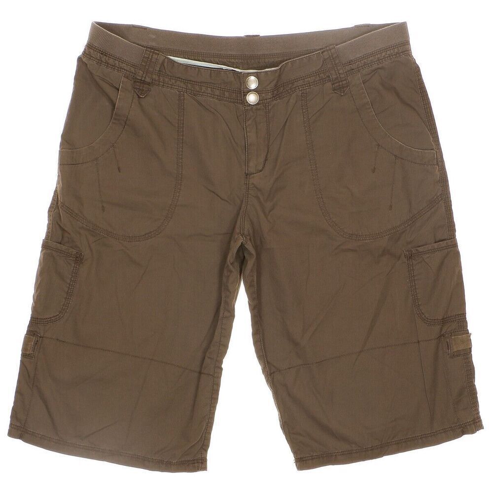 Mossimo Bermuda Shorts Juniors Size 13 W35 Low Waist Lightweight Brown Cotton
